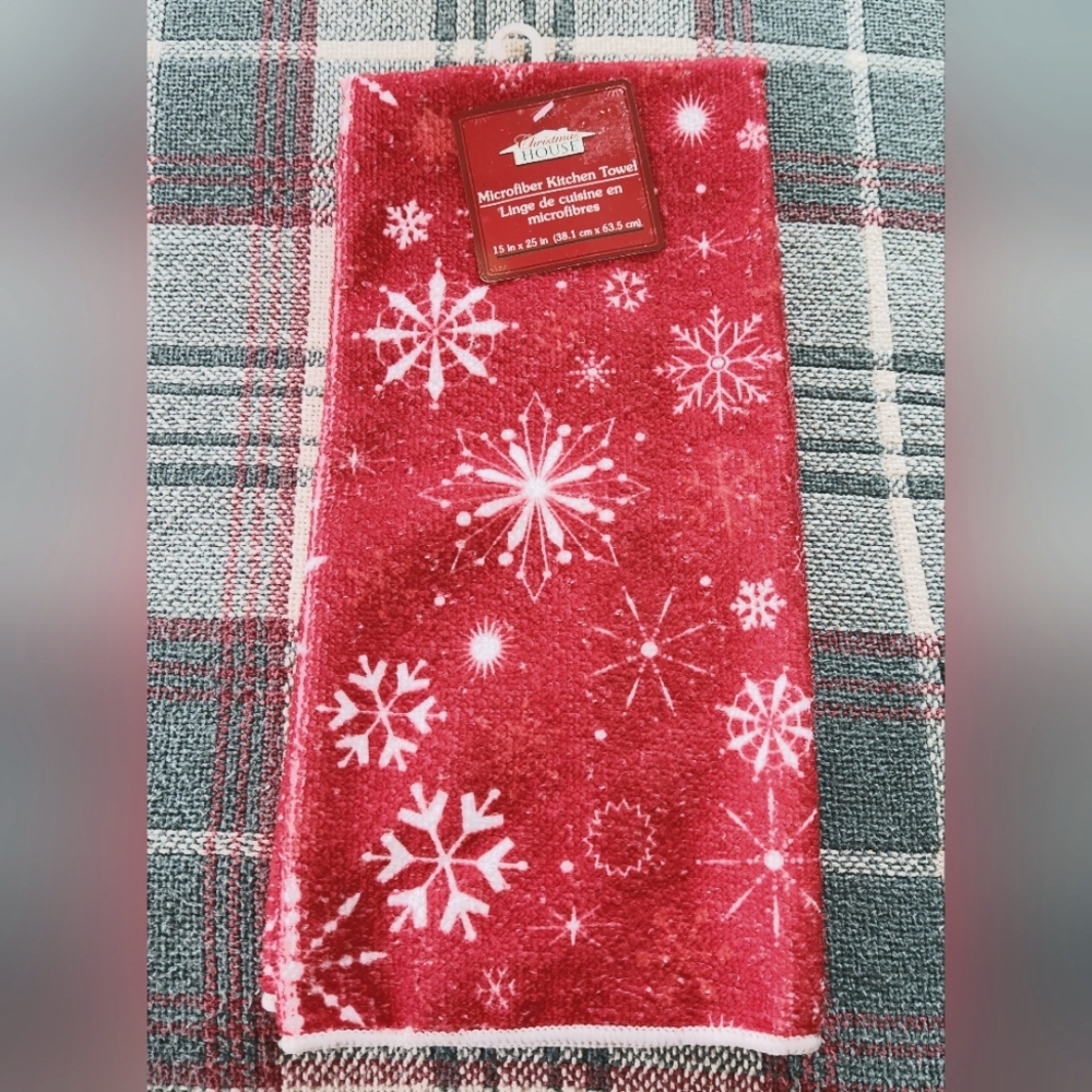 CHRISTMAS HOUSE MICROFIBER KITCHEN TOWEL NEW!